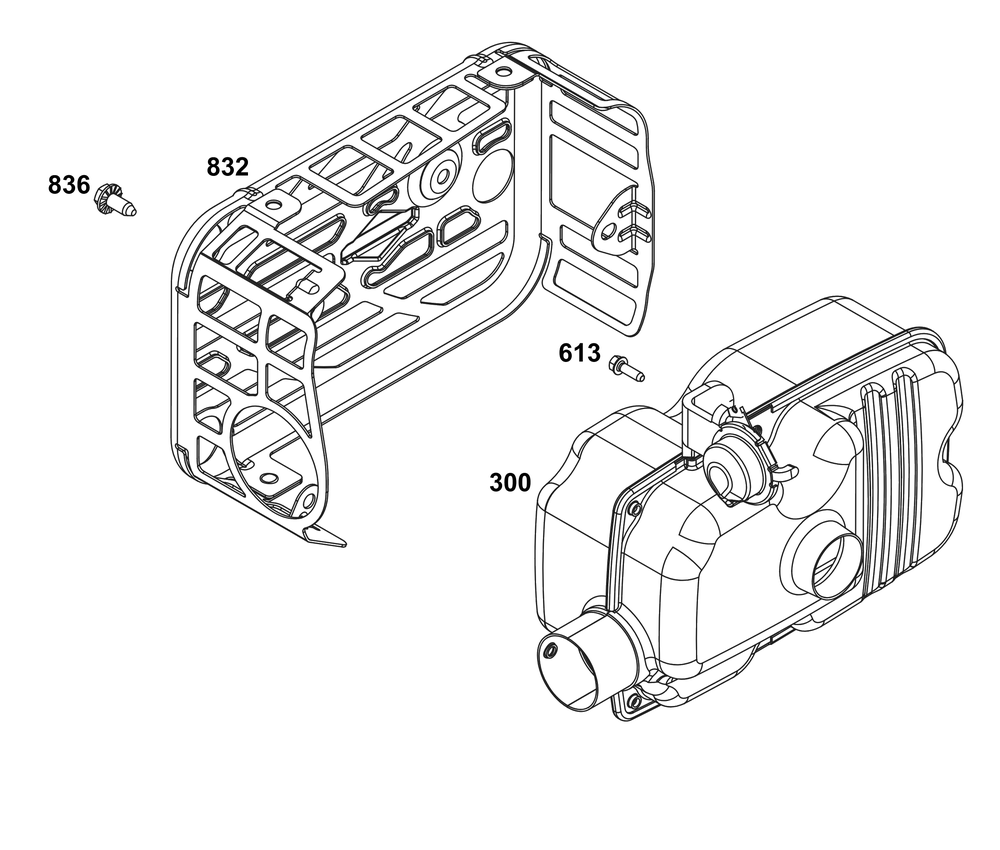 Exhaust Group Diagram and Parts List for 125P02-0067-F1 100000 - 19Z999 Briggs and Stratton Engine